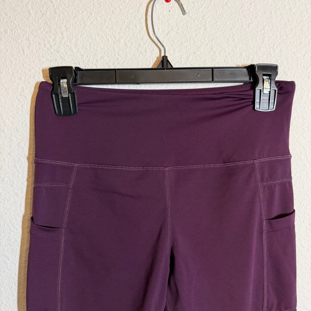 Zyia Active Purple High Waisted Pocket Crop Leggings Womens 6-8 Plum Yoga - Picture 2 of 9